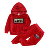 Baby Boys Girls Velvet Hooded Clothing Set Kids Jacket Coat Pants Suit for Sports Suits Tracksuits Toddler Children Clothes Set