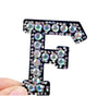 patches rhinestone parches English alphabet letter applique 3D iron on patches for clothing badge paste clothes patch