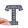 patches rhinestone parches English alphabet letter applique 3D iron on patches for clothing badge paste clothes patch