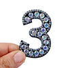 patches rhinestone parches English alphabet letter applique 3D iron on patches for clothing badge paste clothes patch