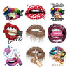 Leopard Print Lips Patches For Clothes Heat Transfer Thermal Stickers DIY Washable T-Shirts Iron On Transfer  Girls Lips Patches