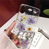 Dried Flower Silver foil Clear Phone Cases For iPhone 13 12 11 Pro Max XS Max XR X 6S 7 8 Plus SE Soft Silicone Cover