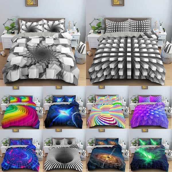 3D Duvet Cover Psychedelic Twin Bedding Set Luxury Quilt Cover with Zipper  Closure 2/3pcs Queen Size Polyester Comforter Sets - AliExpress