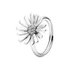 The New Silver Color Style Rings Flower Feather Beaded Heart Moon Sparkling Rings Women Europe 925 Silver Jewelry