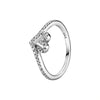 The New Silver Color Style Rings Flower Feather Beaded Heart Moon Sparkling Rings Women Europe 925 Silver Jewelry