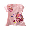 Summer Comfortable Lovely Toddler Girls Short Sleeve Cartoon Cotton T-Shirt