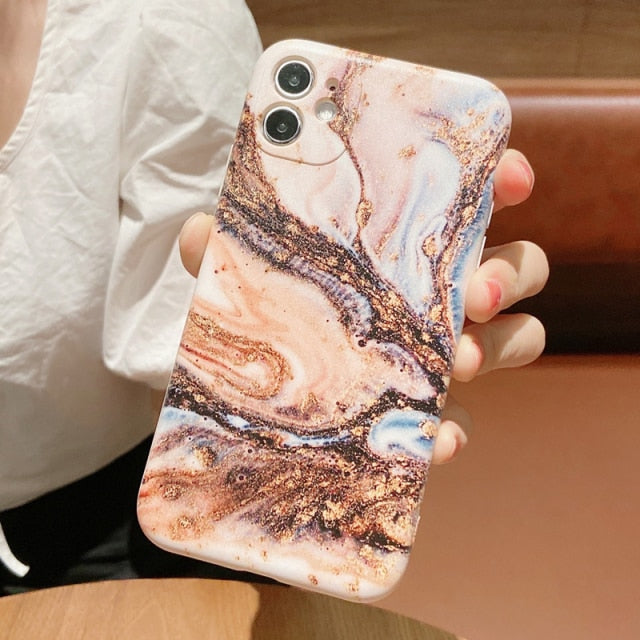 Marble Pattern Case For Xiaomi Redmi Note 10 9 8 Pro 9T 7 8T 10T 10S 9S 5 9A 9AT 9C NFC Luxury Ink Painting Silicone Cover Case