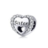 925 Sterling Silver Pendant Romantic Pink Love Purple Birthstone Fit Original Pandora Bracelet for Women