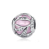 925 Sterling Silver Pendant Romantic Pink Love Purple Birthstone Fit Original Pandora Bracelet for Women