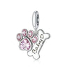 925 Sterling Silver Pendant Romantic Pink Love Purple Birthstone Fit Original Pandora Bracelet for Women