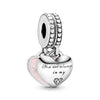 925 Sterling Silver Pendant Romantic Pink Love Purple Birthstone Fit Original Pandora Bracelet for Women