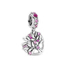 925 Sterling Silver Pendant Romantic Pink Love Purple Birthstone Fit Original Pandora Bracelet for Women