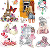 Cartoon Girl Applique Iron-On Transfers For Clothing Stickers Fashion Butterfly Thermal Heat Transfer For Kids Clothes