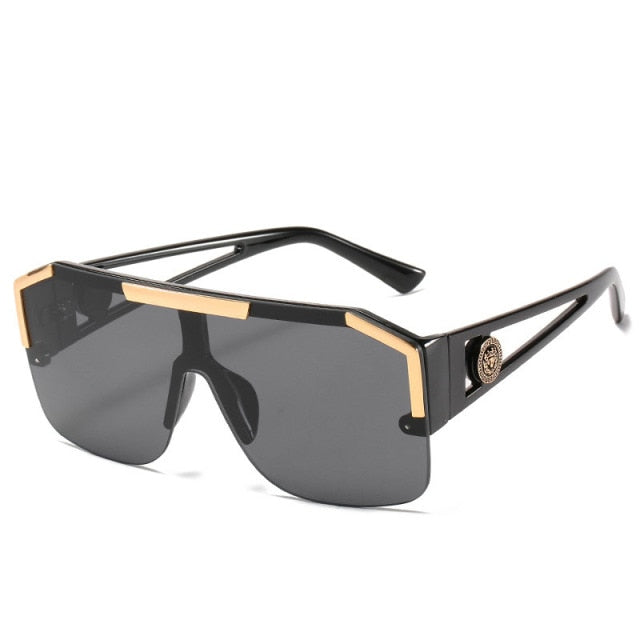 Fullgren Trendy Oversized Square Rimless Sunglasses for Women Men UV400  Metal Sun Glasses