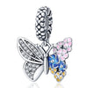 925 Pink Enamel Lotus Charms Beads Fit Bracelet For Women Jewelry Making