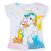 Unisex Unicorn T-shirt Children Boys Short Sleeves White Tees Baby Kids Cotton Tops For Girls Clothes 3 8Y