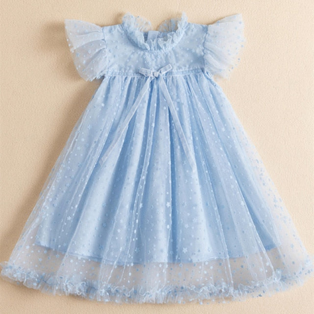 Fancy Girl Princess Dresses Beauty Belle Cosplay Costume Snow Christmas Halloween Princess Dress up Children Party Clothes