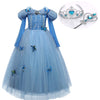 Fancy Girl Princess Dresses Beauty Belle Cosplay Costume Snow Christmas Halloween Princess Dress up Children Party Clothes