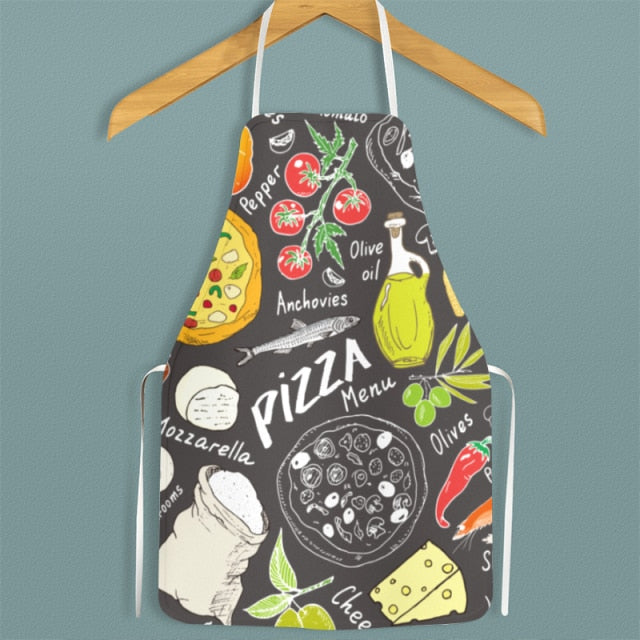 Hamburger and Sweet Food Printed Apron Waterproof Oil-proof For Femme Men Wipeable Household Tablier Cuisine Baking Accessory