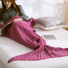 Mermaid Tail Blanket Yarn Knitted Handmade Crochet Mermaid Blanket Kids Throw Bed Wrap Super Soft Sleeping Bed 3 Sizes 1PCS/Lot