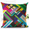 Decorative Pillow Case Colorful Geometric Pillowcase 18x18 Inches Woven Cotton Linen Chair Seat Throw Pillow Cover