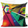 Decorative Pillow Case Colorful Geometric Pillowcase 18x18 Inches Woven Cotton Linen Chair Seat Throw Pillow Cover