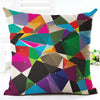 Decorative Pillow Case Colorful Geometric Pillowcase 18x18 Inches Woven Cotton Linen Chair Seat Throw Pillow Cover