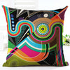 Decorative Pillow Case Colorful Geometric Pillowcase 18x18 Inches Woven Cotton Linen Chair Seat Throw Pillow Cover