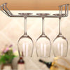 Stainless Steel Wine Glass Holder Under Cabinet Wall Wine Rack Storage Organizer Stemware Racks 1/2/3 Row Hanger Shelf