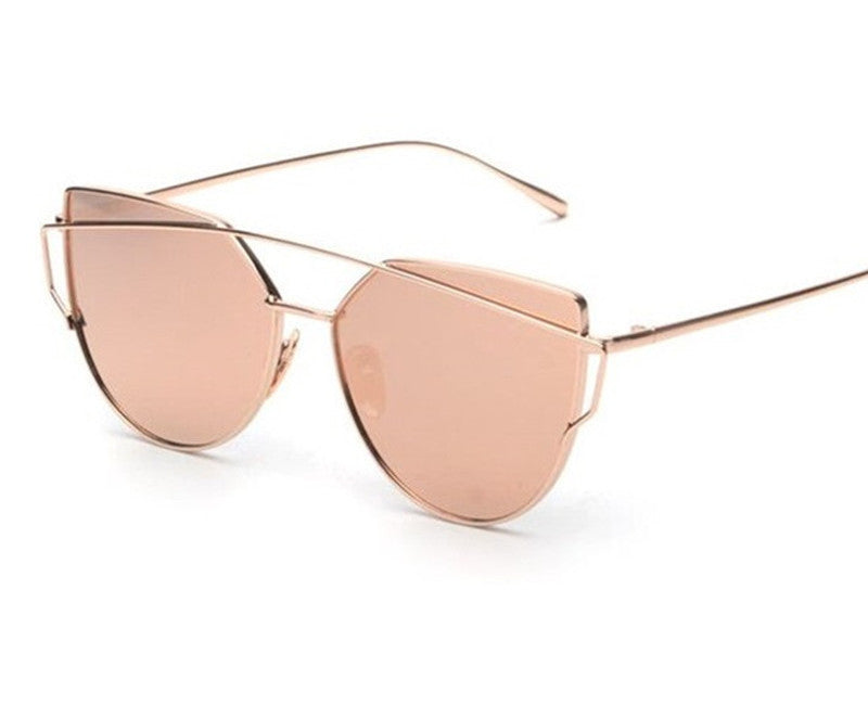 RunBird Mirror Flat Lense Women Cat Eye Sunglasses Classic Designer Tw