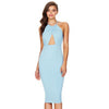 Backless Halter Bandage Sleeveless Pencil Dress -  - 3