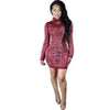 Kim Kardashian Style Retro Rhinestone Long Sleeve Tight Bandage Party Dress - CELEBRITYSTYLEFASHION.COM.AU - 3