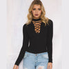 Criss Cross Tie Up Ribbed Crop Top Kendall Jenner Style - CELEBRITYSTYLEFASHION.COM.AU - 2