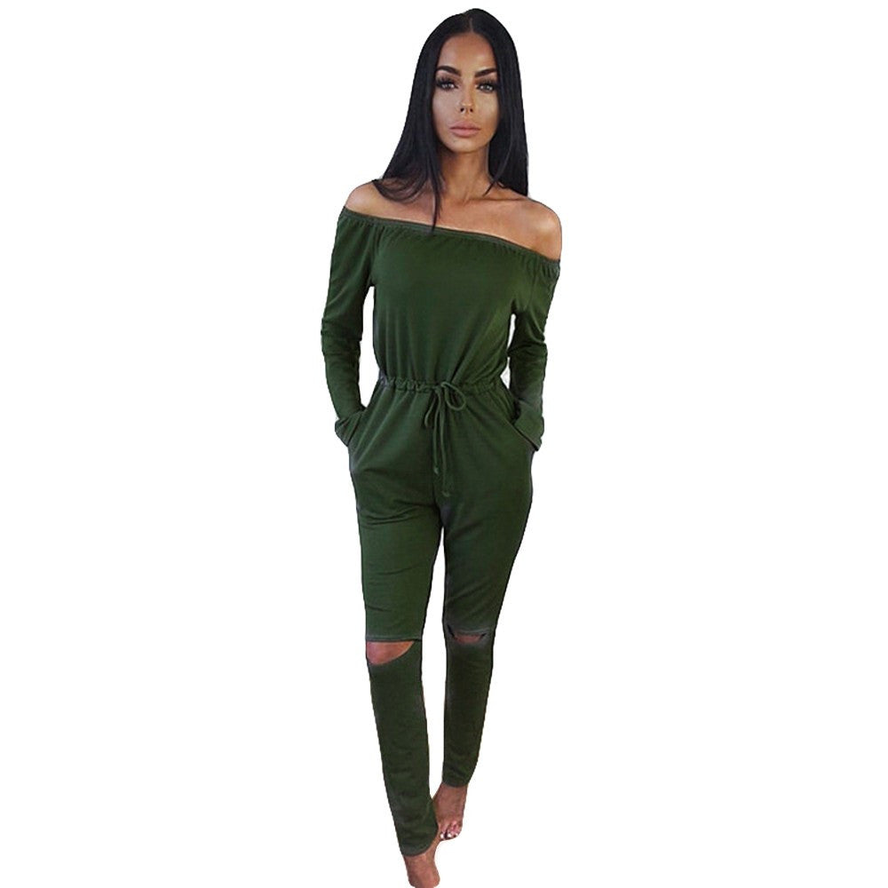 Tight Bodysuit Sexy Overalls Night Club Rompers Womens Jumpsuit