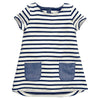 New Brand 2-7 Years Girls Short Sleeve Blue Stripe Summer Dress Cotton Casual Dresses Kids Clothing KF047 - CelebritystyleFashion.com.au online clothing shop australia