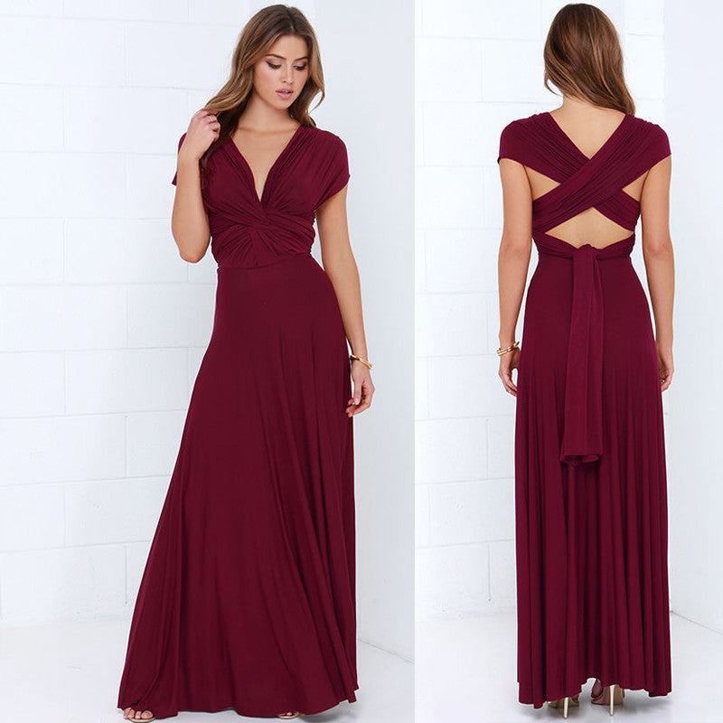 Zky Summer Sexy Women Maxi Dress Red Beach Long Dress Multiway Bridesm 