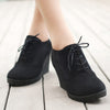 Wedges Women Boots Fashion Flock High-heeled Platform Ankle Boots Lace Up High Heels Spring Autumn Shoes For Women - CelebritystyleFashion.com.au online clothing shop australia