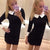 Women Dress Fashion WomenTurn-down Collar Slim Casual Dresses Elegant Blue Dress Feminine Vestido QAF019LMXC - CelebritystyleFashion.com.au online clothing shop australia