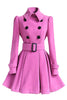 Fashion high quality Europe Winter Coat Belt Buckle trench Coat Double-breasted coat Long Sleeve Casual Dresses - CelebritystyleFashion.com.au online clothing shop australia